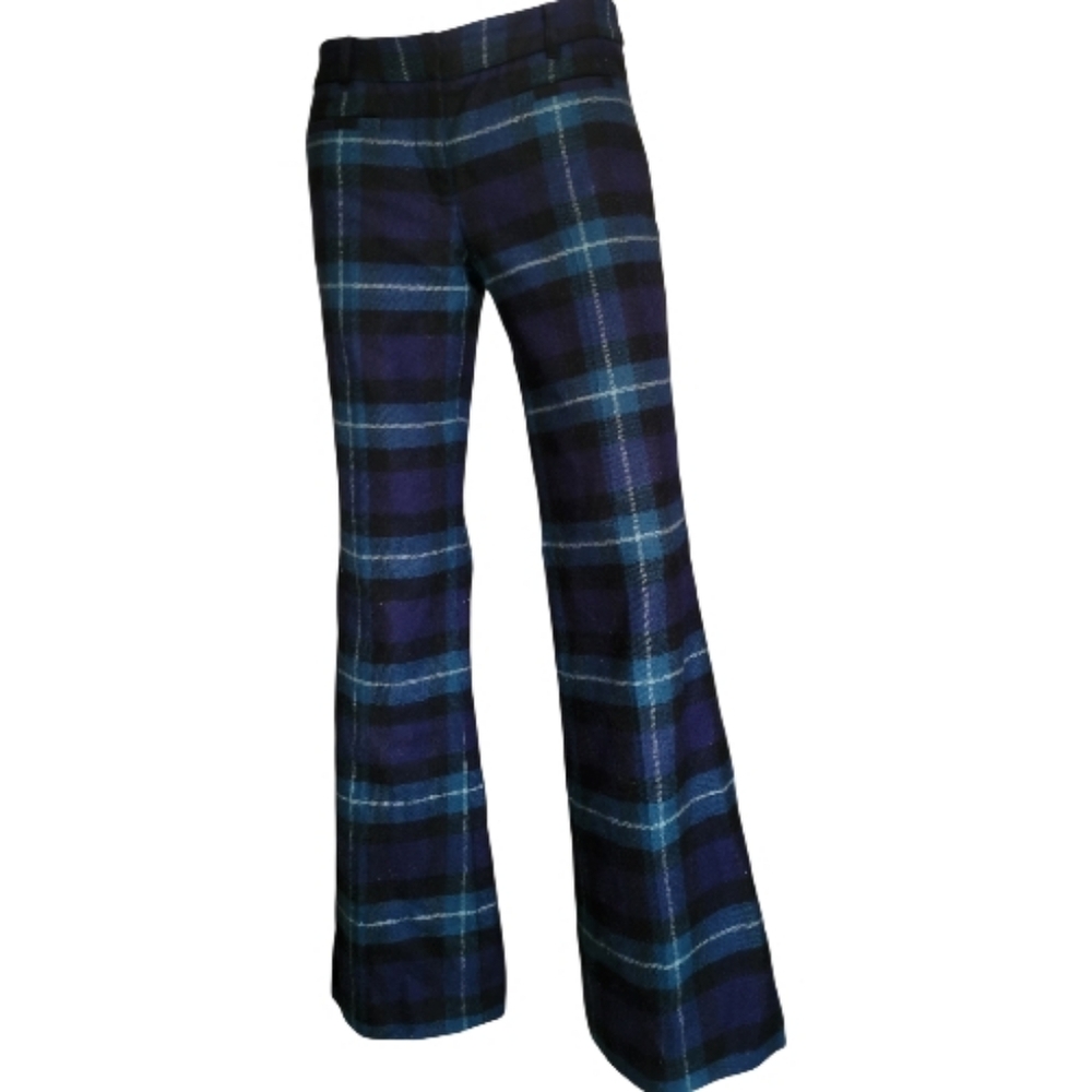Rare LL Signature Bean Vintage Green / Blue Plaid Wool Pants / Trousers Sz 2 - Picture 3 of 7